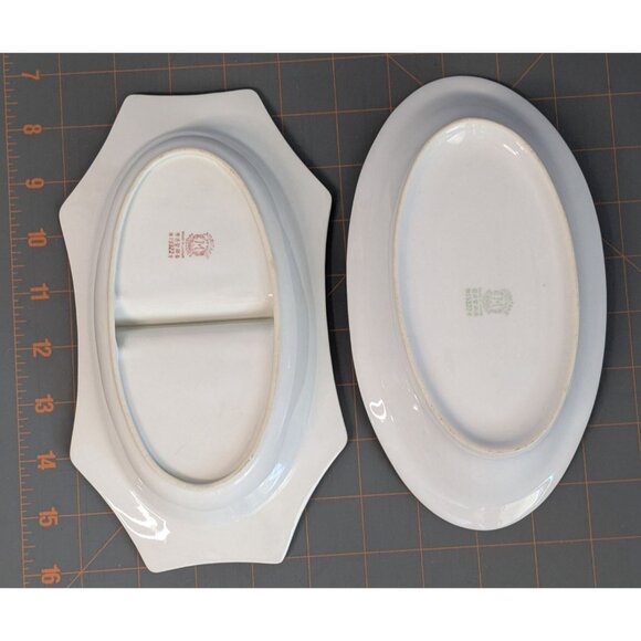 Noritake Azalea 2-Part & oval Relish Dish 8 1/4" Porcelain Floral - Picture 7 of 16